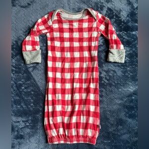 Honest Baby Infant Red and White Checkered Gown 0-6 months
